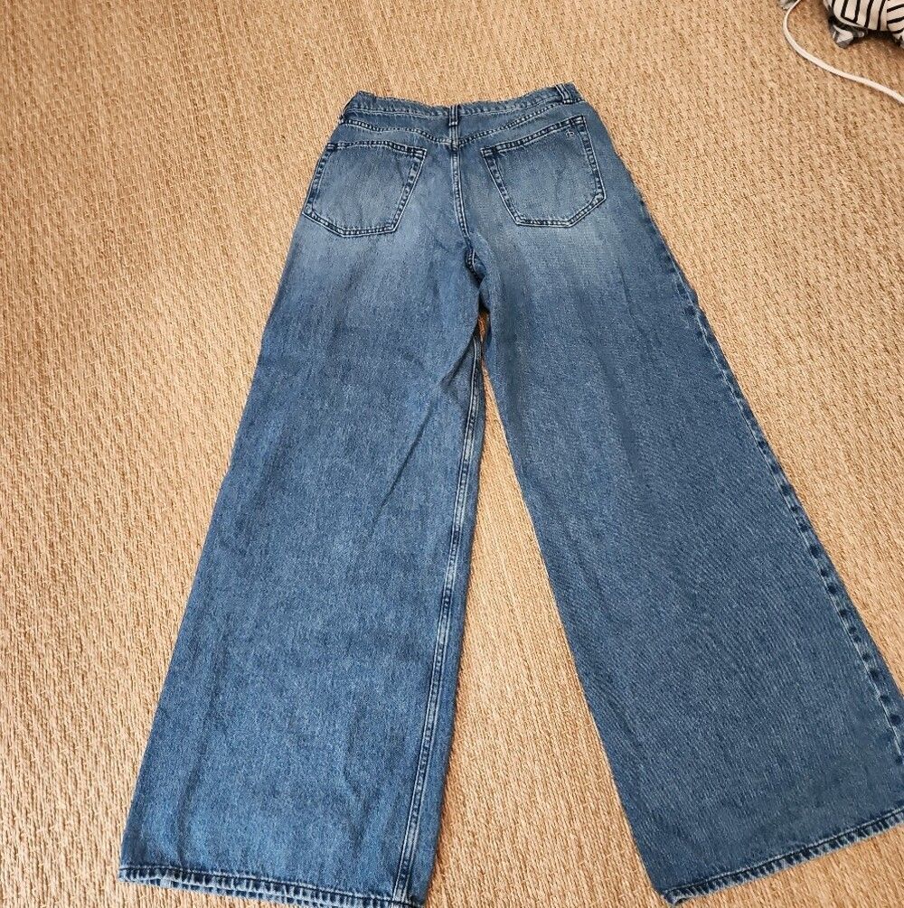 Rag & Bone Wide Leg Blue Denim Jeans Size 28 - Picture 4 of 5